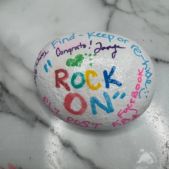 Free Come and get it Colorful Butterfly 🦋 Painted Stone Art. Live treasure hunt. - Picture 4 of 6